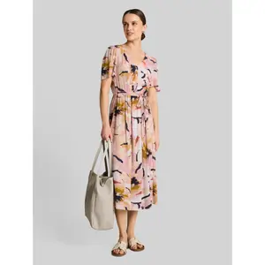 Mid-Length Printed V-Neck Dress for Women Tom Tailor image-3