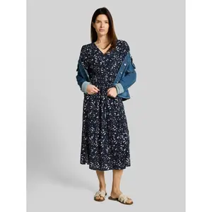Mid-Length Printed V-Neck Dress for Women Tom Tailor image-3