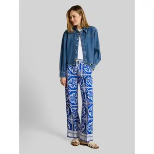 Women's wide linen trousers Tom Tailor image-1