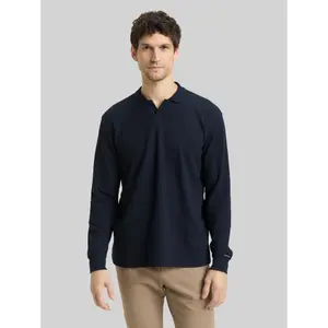 Long Sleeve Waffle Effect Polo Tom Tailor image-1