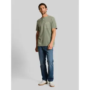 T-shirt with chest pocket Tom Tailor Henley image-3