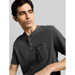 T-shirt with chest pocket Tom Tailor Henley image-4