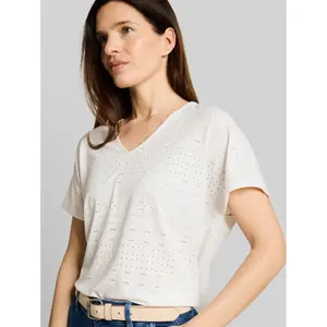 Loose Knit V-Neck T-Shirt for Women Tom Tailor image-4