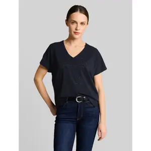 Loose Knit V-Neck T-Shirt for Women Tom Tailor image-1