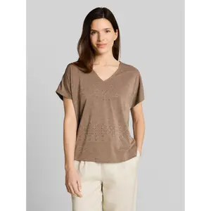 Loose Knit V-Neck T-Shirt for Women Tom Tailor image-1