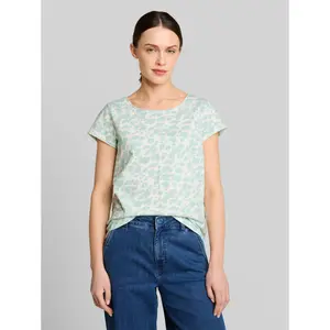Flame Effect Jersey T-Shirt Large Round Neck Women Tom Tailor image-1