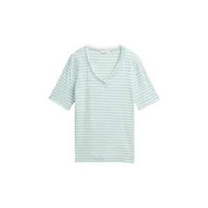 Women's Slim Fit V-Neck Striped T-Shirt Tom Tailor image-0