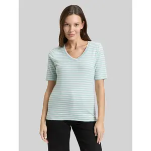 Women's Slim Fit V-Neck Striped T-Shirt Tom Tailor image-1