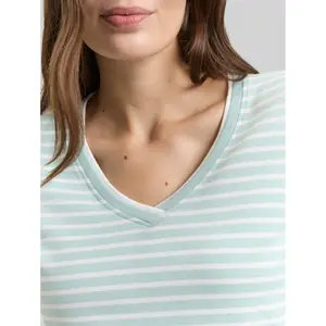 Women's Slim Fit V-Neck Striped T-Shirt Tom Tailor image-4