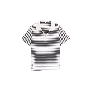 Striped Polo Collar T-Shirt Women Tom Tailor image-0