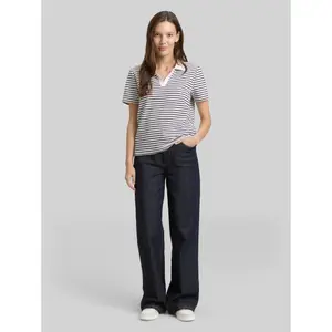 Striped Polo Collar T-Shirt Women Tom Tailor image-3