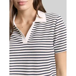 Striped Polo Collar T-Shirt Women Tom Tailor image-4