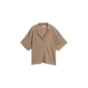 Loose Fit T-Shirt with Notched Collar for Women Tom Tailor image-0