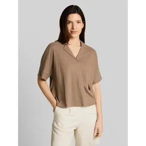 Loose Fit T-Shirt with Notched Collar for Women Tom Tailor image-1