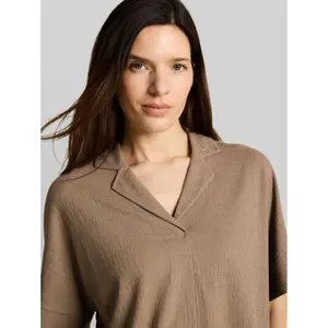 Loose Fit T-Shirt with Notched Collar for Women Tom Tailor image-4