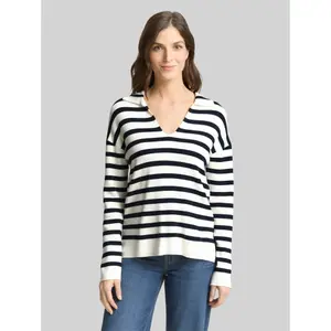 Striped V Neck Women's Pullover Tom Tailor image-1