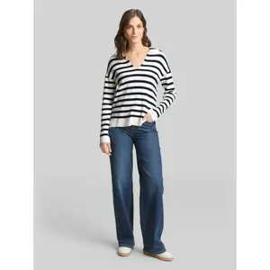 Striped V Neck Women's Pullover Tom Tailor image-3
