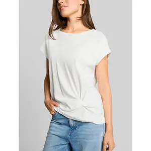 Γυναικείο μοντέρνο T-shirt με κόμπο και στρογγυλή λαιμόκοψη Tom Tailor image-4