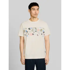 Heathered T-shirt with Summer Print on Chest Tom Tailor image-1