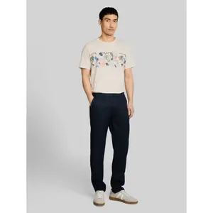 Heathered T-shirt with Summer Print on Chest Tom Tailor image-3