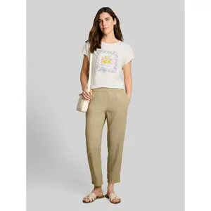 Printed T-Shirt with Slits for Women Tom Tailor image-3
