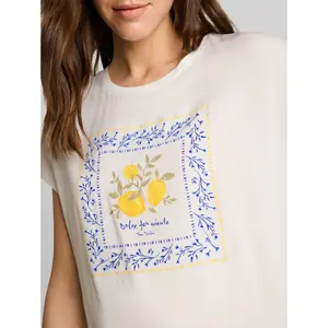 Printed T-Shirt with Slits for Women Tom Tailor image-4