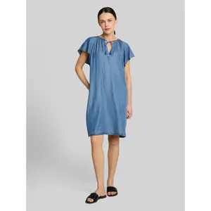 Women's Denim Dress with Pom Poms Tom Tailor image-1