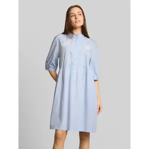 Flared Dress with Floral Embroidery Women Tom Tailor image-1
