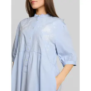 Flared Dress with Floral Embroidery Women Tom Tailor image-4