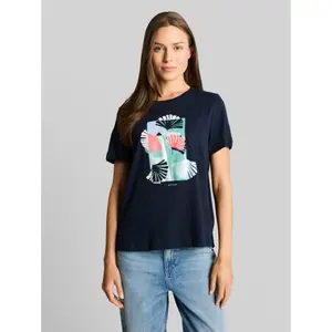 Plain Cotton Printed T-Shirt for Women Tom Tailor image-1