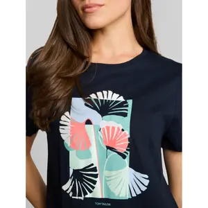 Plain Cotton Printed T-Shirt for Women Tom Tailor image-4
