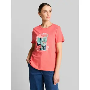 Plain Cotton Printed T-Shirt for Women Tom Tailor image-1