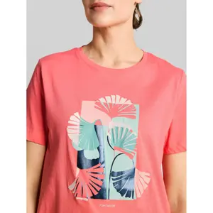 Plain Cotton Printed T-Shirt for Women Tom Tailor image-4