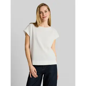 Structured Boat Neck T-Shirt Women Tom Tailor image-1