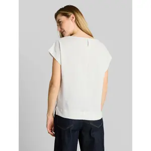 Structured Boat Neck T-Shirt Women Tom Tailor image-2