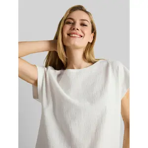 Structured Boat Neck T-Shirt Women Tom Tailor image-4