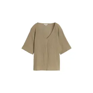 Wrinkled V-neck Blouse for Women Tom Tailor image-0