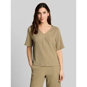 Wrinkled V-neck Blouse for Women Tom Tailor image-1