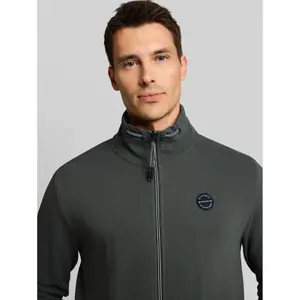 Zipped Cotton Fleece Jacket Tom Tailor image-4