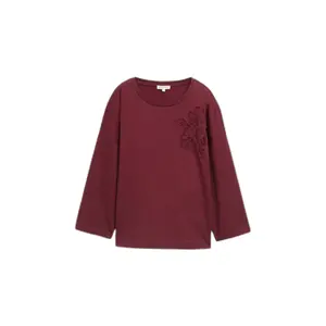 Women's Long Sleeve Striped T-Shirt with Floral Embroidery Tom Tailor image-0