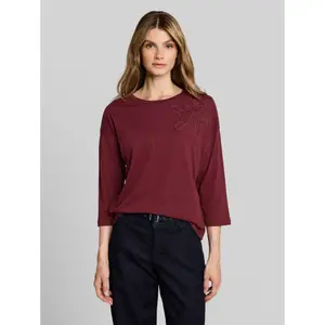 Women's Long Sleeve Striped T-Shirt with Floral Embroidery Tom Tailor image-1