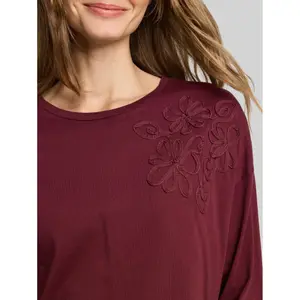 Women's Long Sleeve Striped T-Shirt with Floral Embroidery Tom Tailor image-4