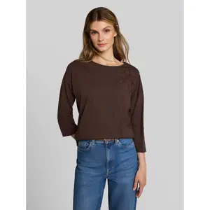 Women's Long Sleeve Striped T-Shirt with Floral Embroidery Tom Tailor image-1