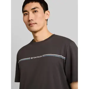 Cotton T-Shirt with Printed Logo Tom Tailor image-4