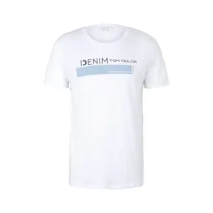 Βασικό T-shirt με λογότυπο εκτυπωμένο στο στήθος Tom Tailor Denim image-0
