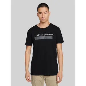 Βασικό T-shirt με λογότυπο εκτυπωμένο στο στήθος Tom Tailor Denim image-1