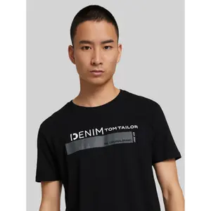 Βασικό T-shirt με λογότυπο εκτυπωμένο στο στήθος Tom Tailor Denim image-5