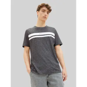 Cotton and Polyester Printed T-shirt Tom Tailor Denim image-4
