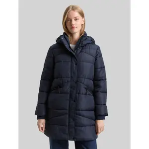 Long padded coat with removable hood for women Tom Tailor Denim image-1