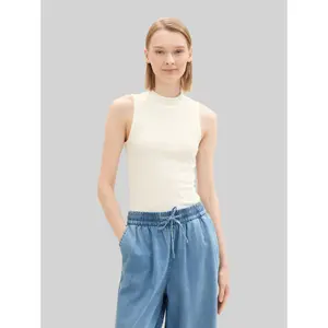 Ärmelloses Ripp-T-Shirt Damen Tom Tailor Denim image-4